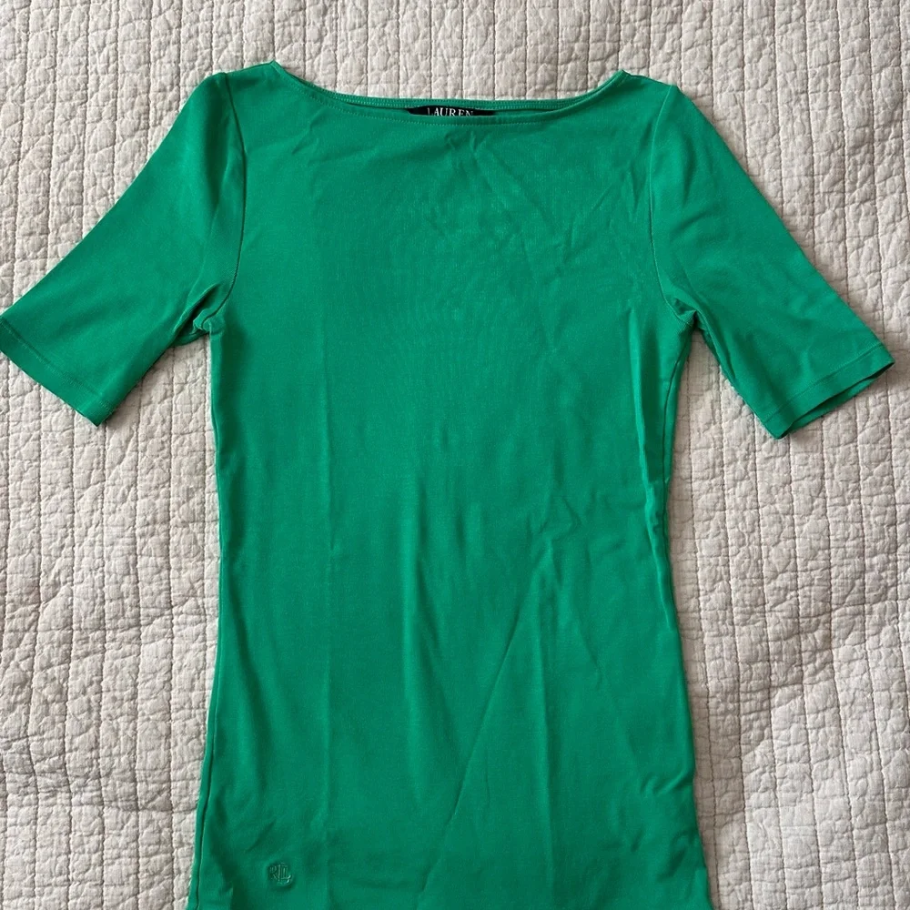 Ralph Lauren Vibrant Green Short Sleeve Top - Picture 6 of 6
